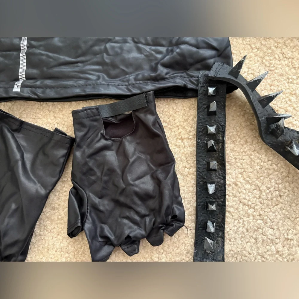 Bad to the‎ Bone Child Costume L 12-14 Skull Mask Jacket Gloves Halloween